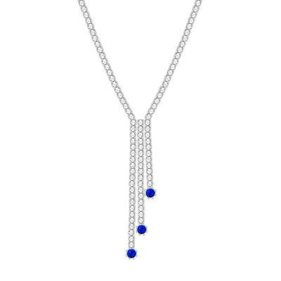 GIVA 925 Silver Blue Lariat Necklace