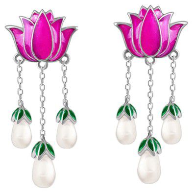 GIVA Women 925 Oxidized Silver Pichwai Lotus Earrings| | With Certificate Of Authenticity And 925 Stamp | 6 Months Warranty