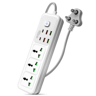 Gizga essentials 2500W/10A Extension Board | Universal 3 Sockets