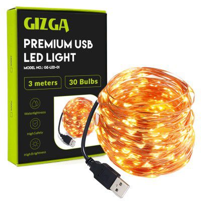 Gizga Essentials Copper LED Fairy String Lights with USB