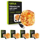 GIZGA Essentials Copper LED Fairy String Lights with USB, Pack of 5...