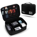 Gizga Essentials Electronics Accessories Organizer, Universal Travel Organizer for Cables, Chargers, Hard Disk, Power Bank, Travel Accessories, Adjustable Multifunctional Travel Organizer | Black...