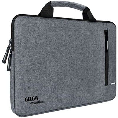 GIZGA essentials Men, Women's Water Repellent Nylon Fabric laptopss Bag Sleeve Case Cover Pouch with Handle for 15.6 inches laptopsss, Padded laptopss Compartment, Premium Zipper Closure -Grey