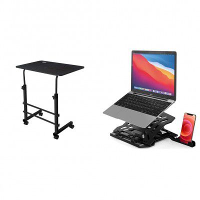 GIZGA essentials Multi-Purpose Height-Adjustable Laptop Table, Ergonomic Study && 2 in 1 Laptop/Notebook/MacBook Tabletop Stand, 8-Adjustable Angles, Mobile Tabletop Stand, 12 - 15.6
