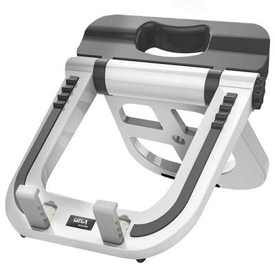 Gizga Essentials Portable Laptop Stand - Multi Functional Foldable Stand for Laptops/MacBook, Mutli Angle/Height Adjustable, Light Weight (White)
