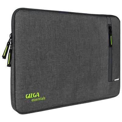 Gizga Essentials Premium Protective Nylon Laptop Bag Sleeve Case Cover Pouch for 14.1 Inch Laptop/MacBook, Water Repellent, Men & Women (Grey)
