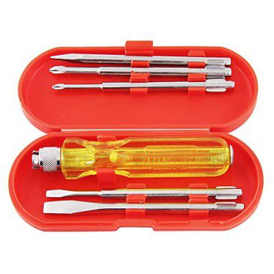 GIZMO Screw Driver Tool Set Kit, Multi Purpose Tools 5 Piece Screwdriver, Screwdrivers 2 Pieces Slotted, 1 Piece Poker & 2 Pieces Phillips Point