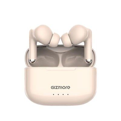 GIZMORE AEROPOD 858 ANC + ENC in Ear TWS with 4 Mic, 50 Hours Playtime | Voice Assistant & Type-C Fast Charging Earbuds (Biege)