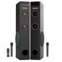 GIZMORE DT14500 Tallboy Dual Tower Speaker 140W, Twin 10 Inch Woofers & 2 Wireless Mic with Remote...