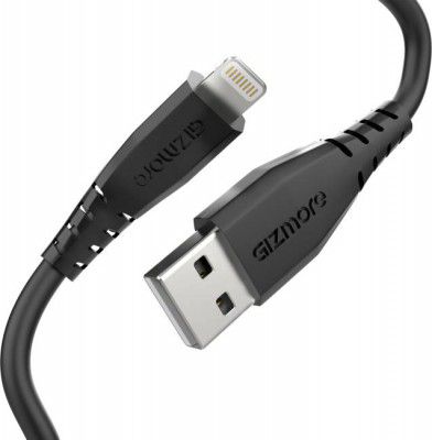 Gizmore Lightning Cable 2.4 A 1 m Giz WL106 (Compatible with Mobile, Tablet, Computer, Black, One Cable)