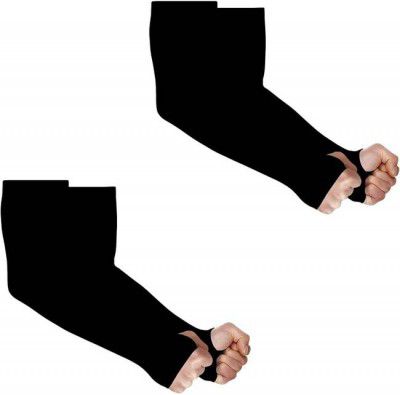 GJSHOP 2 Pairs Sun Protection Cooling Sports Exercising Trvelling Cycling Gloves  (Black)