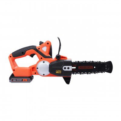 BLACK+DECKER GKC1820L20-QW 18V 20cm/8'' Cordless Chainsaw, 3.1 m/s Chain Speed, 2Ah Lithium Ion Battery BL2018-B