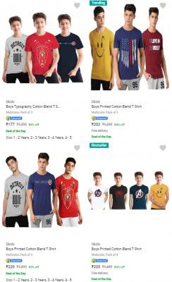 Gkidz Kids T Shirts Starts ₹177
