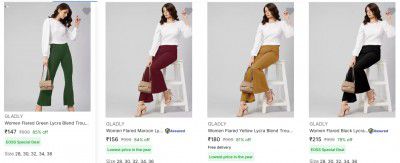 Gladly Womens Trousers Upto 85% Off