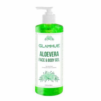 GLAMHUE ALOEVERA FACE AND BODY GEL | VITAMIN-E & ALLANTION | 200ML