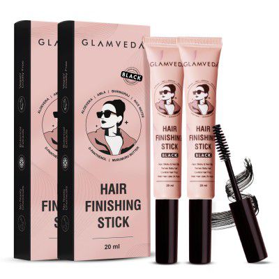 GLAMVEDA Black Hair Finishing Gel Stick For Women 20ml Pack of 2