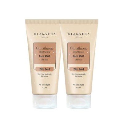Glamveda Glutathione 24k Gold Face Wash Lightens skin tone (Pack of 2) 200 ml | For All Skin Types (2)