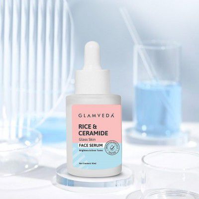 Glamveda Korean Rice & Ceramide Vitalizing Face Serum Skin Barrier Building | No Paraben | 30ml