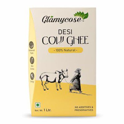 Glamycose Cow ghee 1 Litre, Desi ghee, Desi cow ghee, Everyday Ghee,Experience Purity, Digestive Support & Energy.