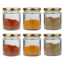 Glass jar Container Coming with Metal Golden Color Air Tight and Rust Proof Cap...