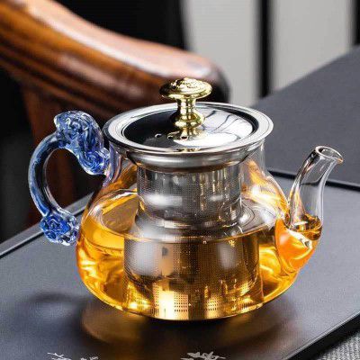 Glass Tea Pot with Stainless Steel Infuser, (500ml Tea Pot)