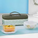 Larah Glassware Gracia Borosilicate Glass Lunchbox with Bag...