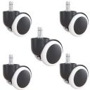 Glauben Enterprises - Office Chair Wheel Heavy Duty Castor Pin Type Revolving Chair Wheels - 2 Inch Office Chair Wheels Replacement Set of 5, Desk Chair (Pin Type-White)...