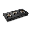 Glen 3 Burner Toughened Glass Top | Black | ISI Certified | 2 Year Warranty | CT3B70BLBB...