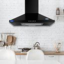 Glen 60 cm 1000 m³/hr Baffle Filter Kitchen Chimney | Pyramid Shaped |(Hood Aqua, Push Buttons Control,Black)...