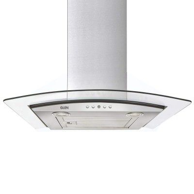 Glen 60cm, 1000 m3/hr Curved Glass Wall Mounted Kitchen Chimney (6071 EX)