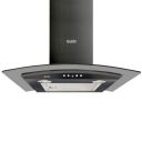 Glen 60cm 1000 m3/hr Curved Glass Wall Mounted Kitchen Chimney Push Buttons Baffle Filter (MISO Black)...