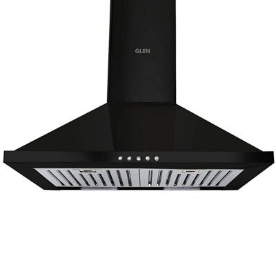 Glen 60cm 750 m3/hr Pyramid Wall Mounted Chimney Push Buttons Baffle Filters (Aqua, Black)