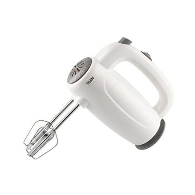Glen Electric Hand Mixer 125 W 2 Beaters with 5 Speed Settings - White (4059) 2 Years Warranty