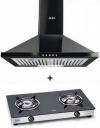 Glen MIA BLK 60 LPG STOVE 1020 Wall Mounted Chimney (Black 750 CMH)...