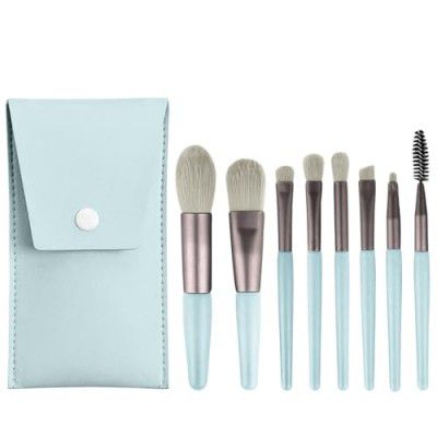 Gleva 8 Pcs Brush Set With Pouch (Grey)