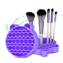 Gleva Portable Washing Tool Cosmetic Brush Cleaner & Brush Holder Hand Washing Silicone Makeup Cleaning Brush Scrubber Mat (Purple 2 in 1)...