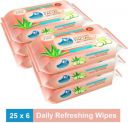 GLIDER Facial Wipes Enriched with Aloe Vera,Cucumber & Vitamin E |Pack of 6 | 150 Wipes ...