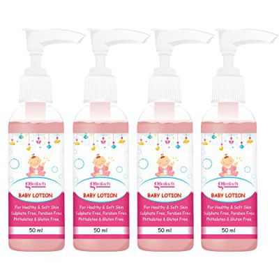 Glimlach Calamine Baby Lotion - 24-Hour Moisture, Aloe Vera & Castor Oil (50ml, Pack of 4)