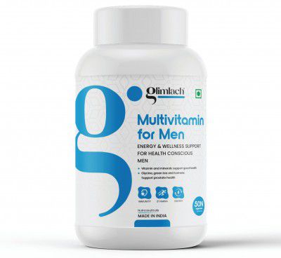 GLIMLACH Multivitamins For Men, 50 Multivitamin Tablets, with Zinc, Vitamin C, Vitamin D3