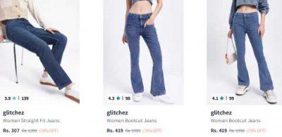 Myntra : Glitchez Womens Jeans Starts At ₹299