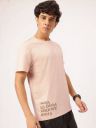 Glitchez Men Printed Round Neck Cotton Blend Pink T-Shirt...