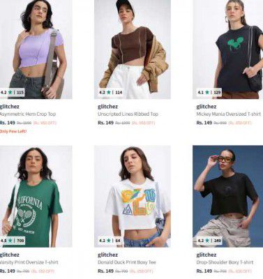 Glitchez T shirts Starts at 114 | For Women