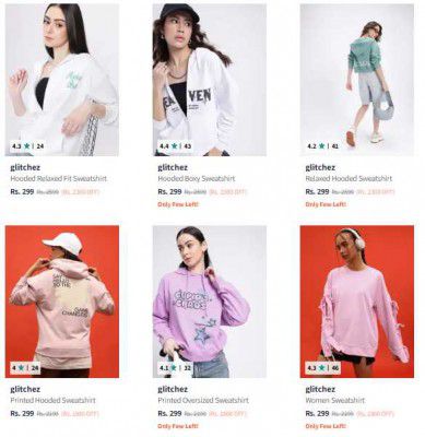 Myntra : Up to 85% OFF - Glitchez Womens Clothings | Starts At Rs.195