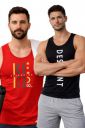 Glito Polyester Letter Printed Vest for Men - Pack of 2...