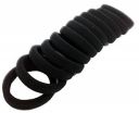 Glitteria Hair Pony Tail Holder Highly Elastic Black Rubber Bands 12 Bands...