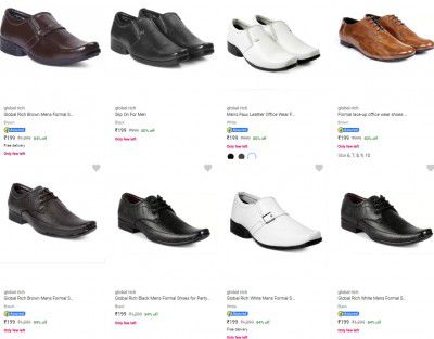 Global Rich Men’s Formal Shoes Upto 96% off starting From Rs.179