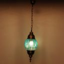 Globe Shape Doom Pendent Hanging Colourful Ceiling Lamp Light, Compatible with 5 to 60 Watt LED, Round, Glass...