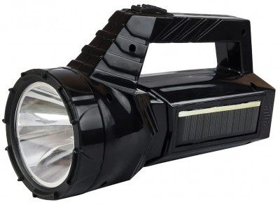 Globex Led Flashlight Multi-Functional Portable Ultra-Light Weight Solar/Electricity Rechargeable Torch with Long Distance Flash