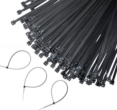 GLOBOMOTIVE Teeth Grip Nylon Self Locking Cable Ties, Black (100 mm x 2.5 mm, 4 inch, Pack of 100)