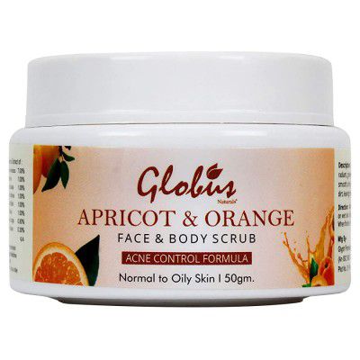 Globus Naturals Apricot Scrub | Anti-acne Oil Control Formula| 50 gms